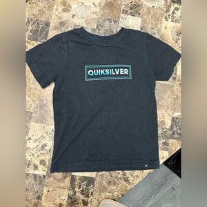 Quiksilver Black Short Sleeve Tee Classic Logo 7 years